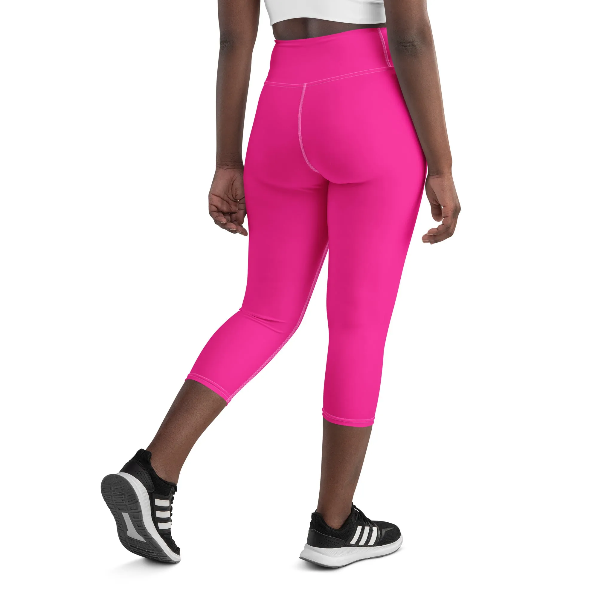 Fuchsia Pink Yoga Capri Leggings | Exercise Capri Leggings, lioness-love