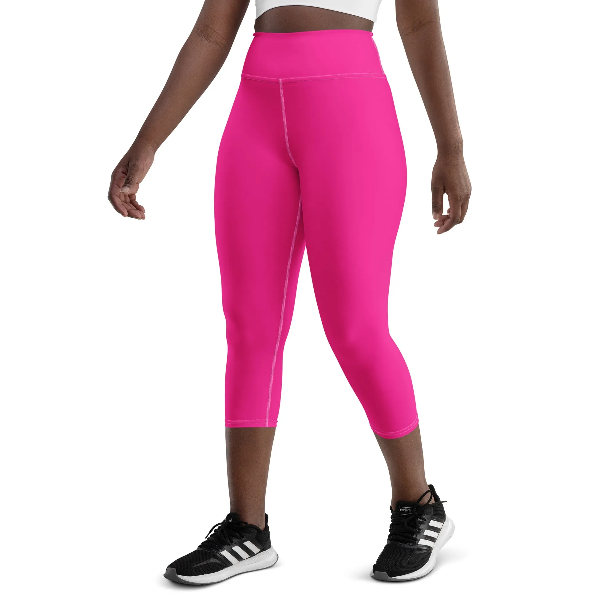 Fuchsia Pink Yoga Capri Leggings | Exercise Capri Leggings, lioness-love