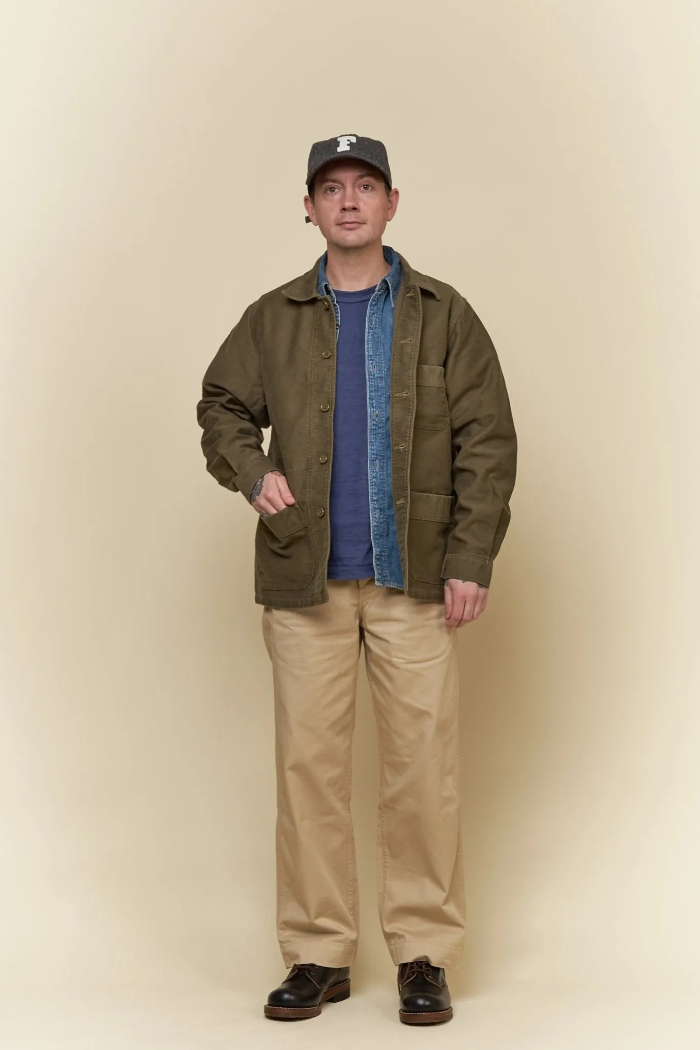 Fullcount French Moleskin Work Jacket - Olive