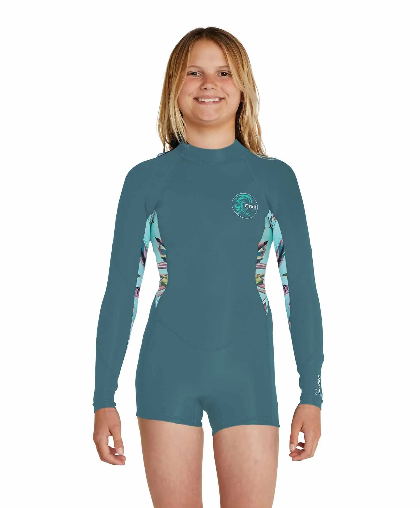 Girl's Bahia 2mm LS Mid Spring Suit Wetsuit - Aloha