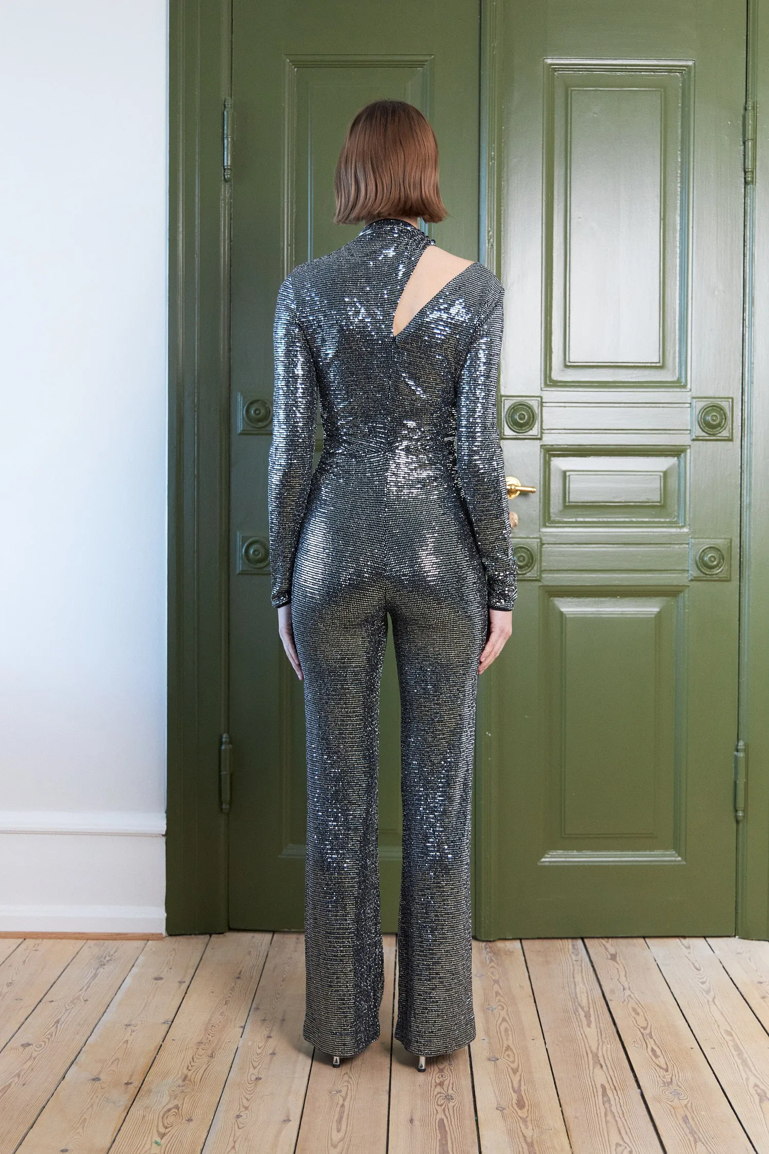 Glitter jumpsuit - Silver Fracture