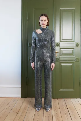 Glitter jumpsuit - Silver Fracture