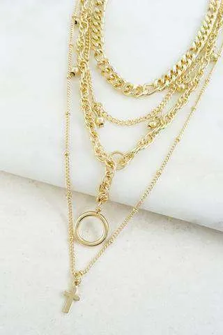 Good Vibe Gold Layered Necklace