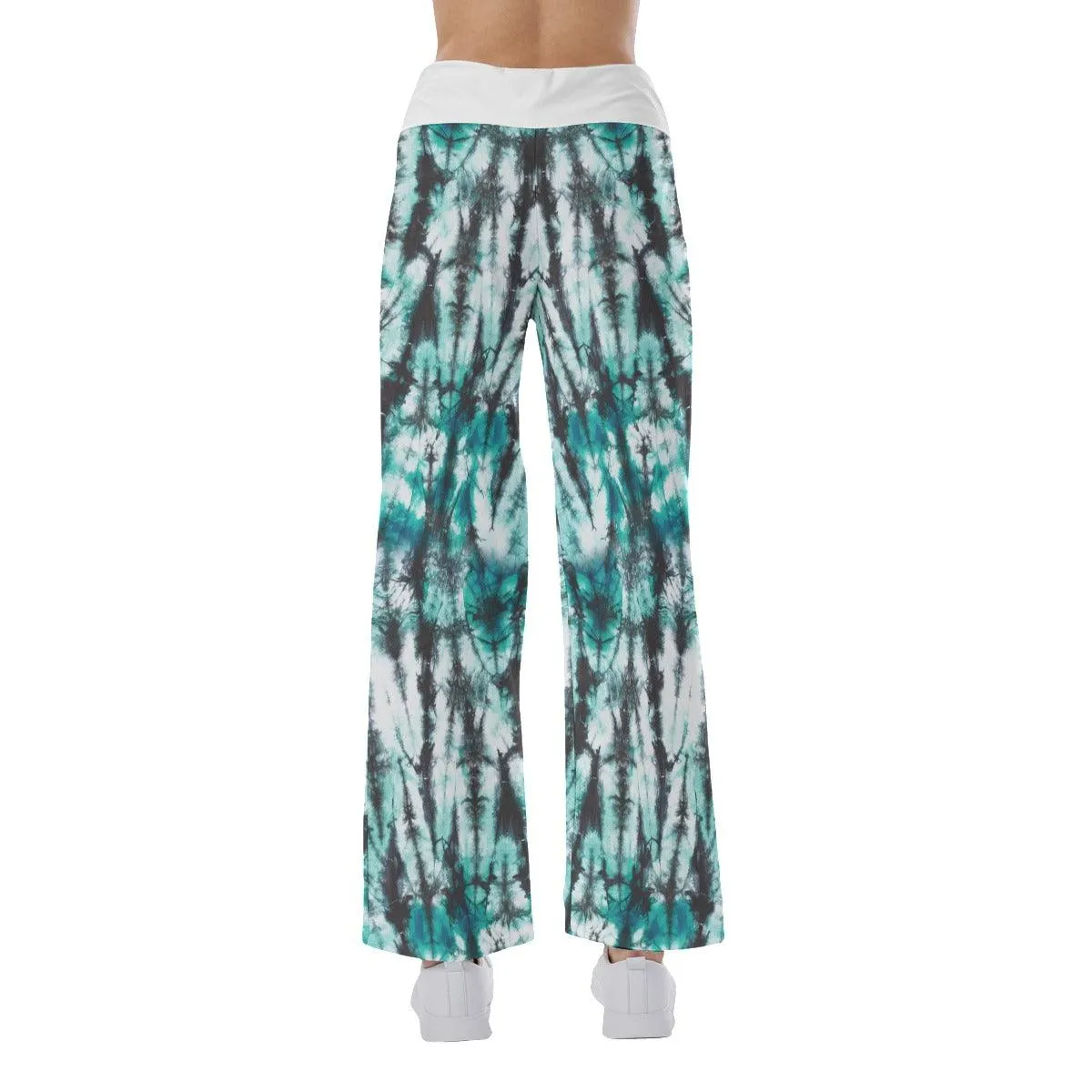 Gradiant Camo Green Skull Mom High-waisted Wide Leg Pants