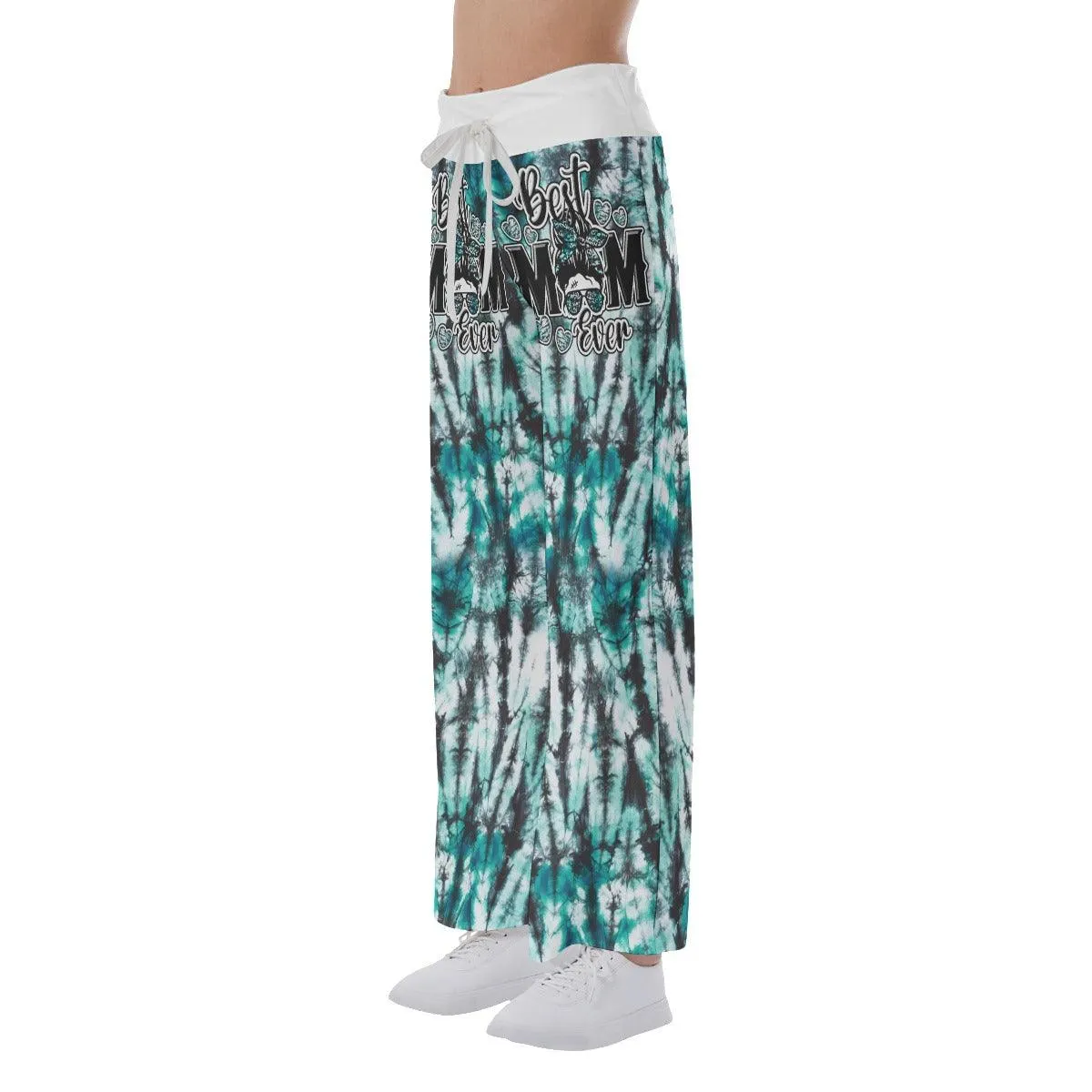 Gradiant Camo Green Skull Mom High-waisted Wide Leg Pants