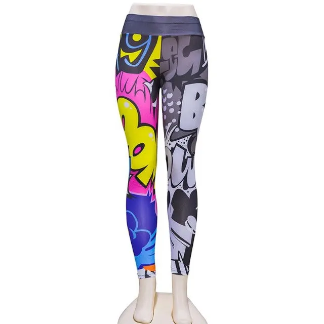 Graffiti Printed Yoga Leggings