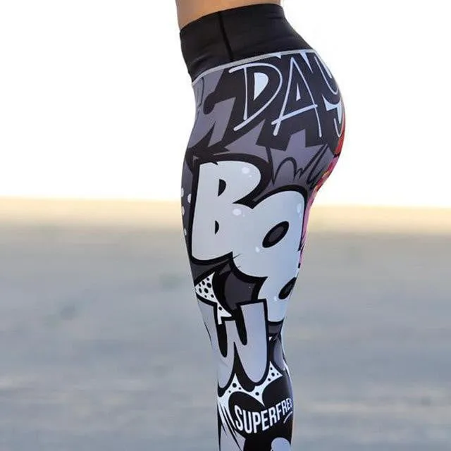 Graffiti Printed Yoga Leggings