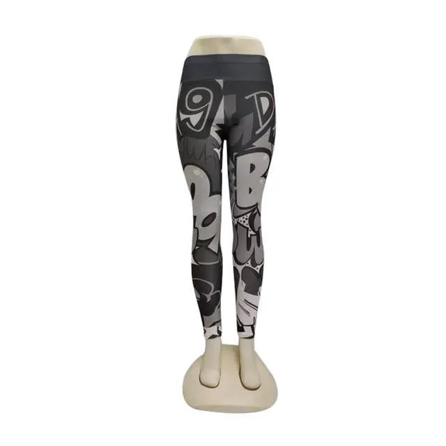 Graffiti Printed Yoga Leggings