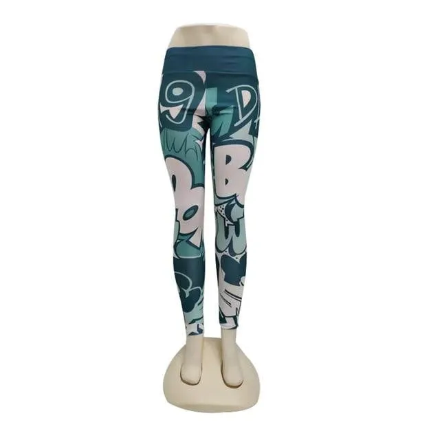 Graffiti Printed Yoga Leggings