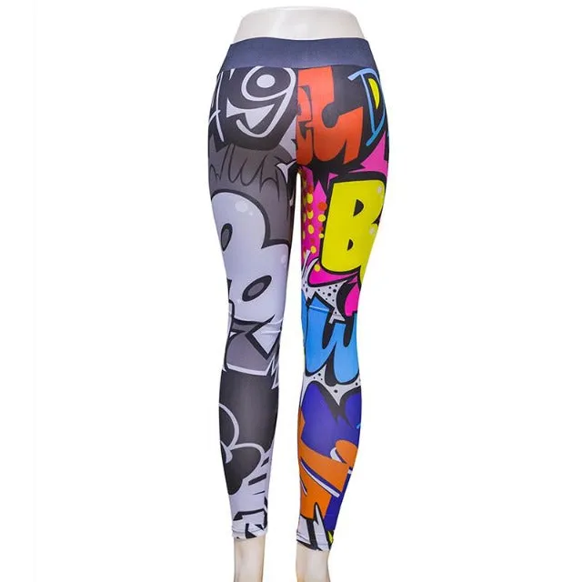 Graffiti Printed Yoga Leggings