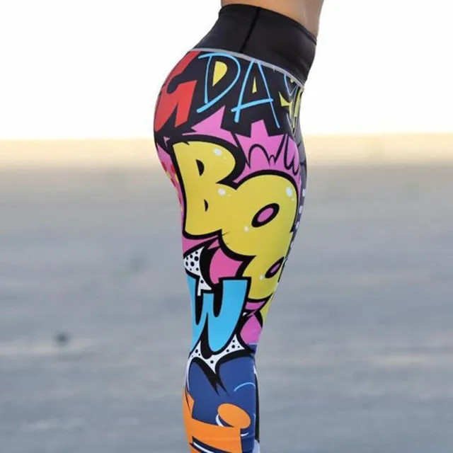 Graffiti Printed Yoga Leggings