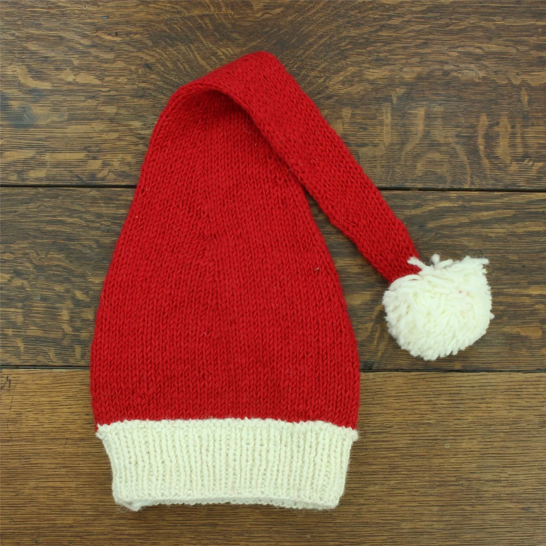 Hand Knitted Wool Christmas Beanie Hat - Santa 2