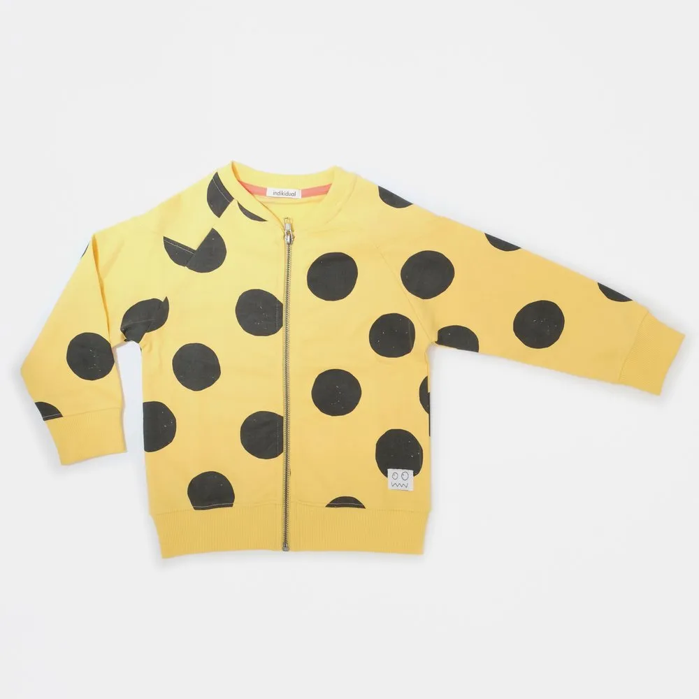 indikidual Kids RAKE Spot Zip Front Bomber - Yellow