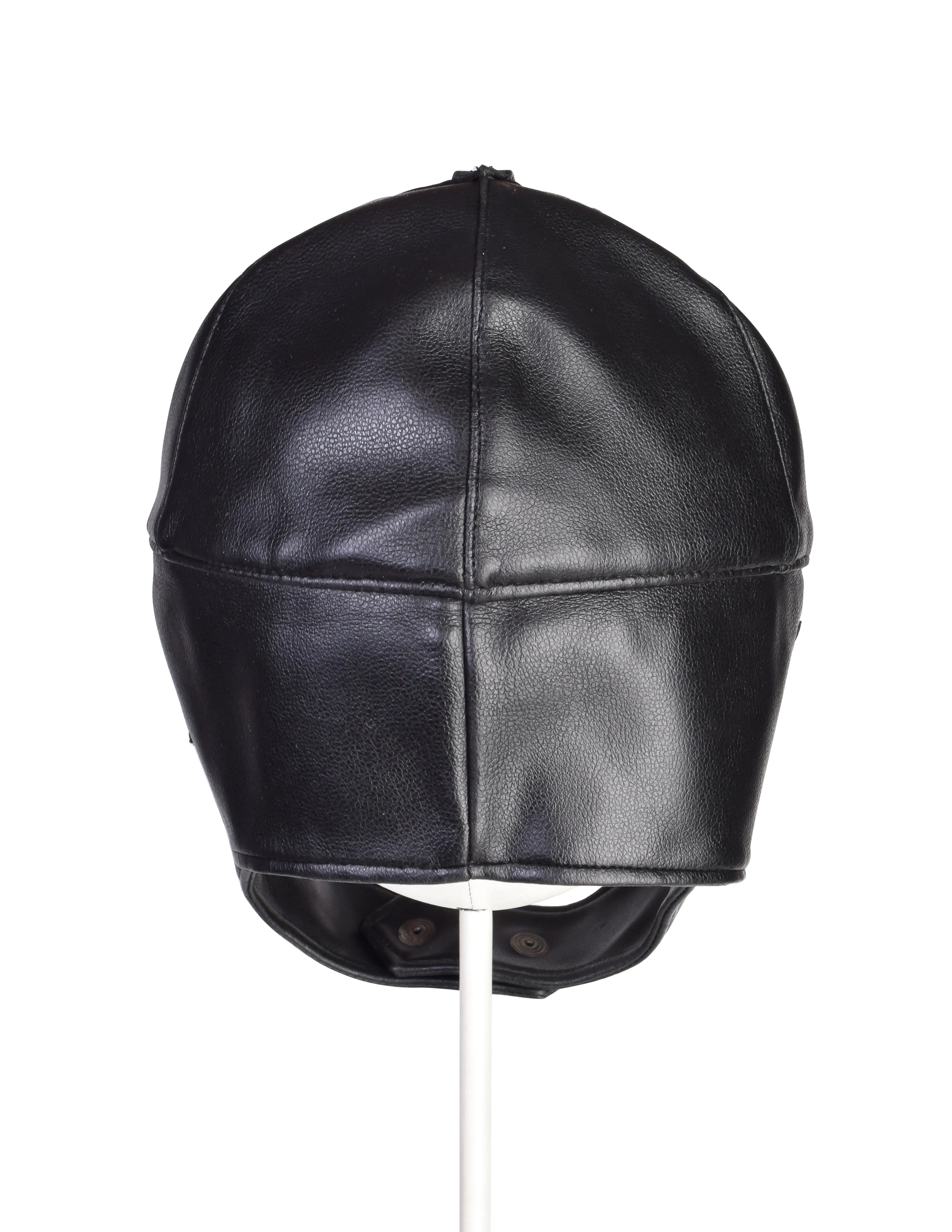 Jean Paul Gaultier Junior Gaultier Vintage 1980s Black Leatherette Aviator Bomber Hat