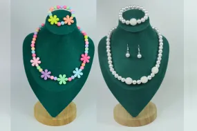 Kamule Pearl and Acrylic Pastel Beaded Embellished Jewellery Sets of 2  - White, Multicolour