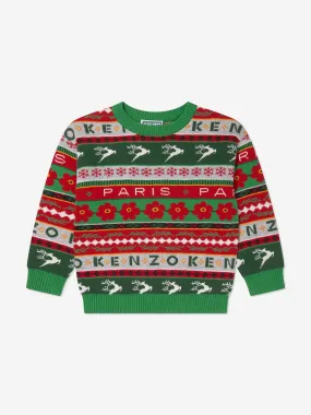 KENZO Kids Seasonal Knitted Jumper in Green