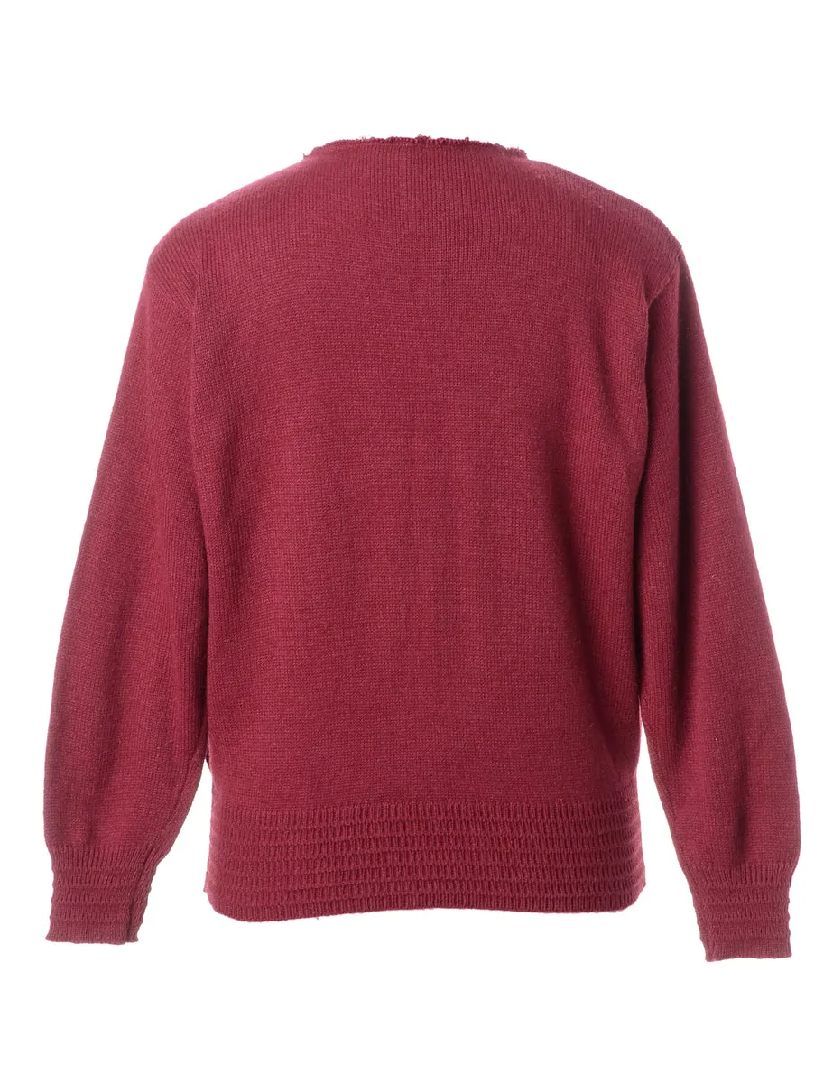 Label Burgundy Lace Up Jumper