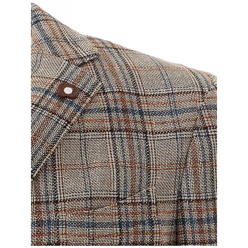 Lardini Elegant Multicolor Linen Jacket