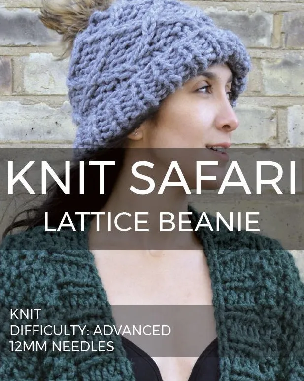 Lattice Beanie - Downloadable Chunky Knitting Pattern