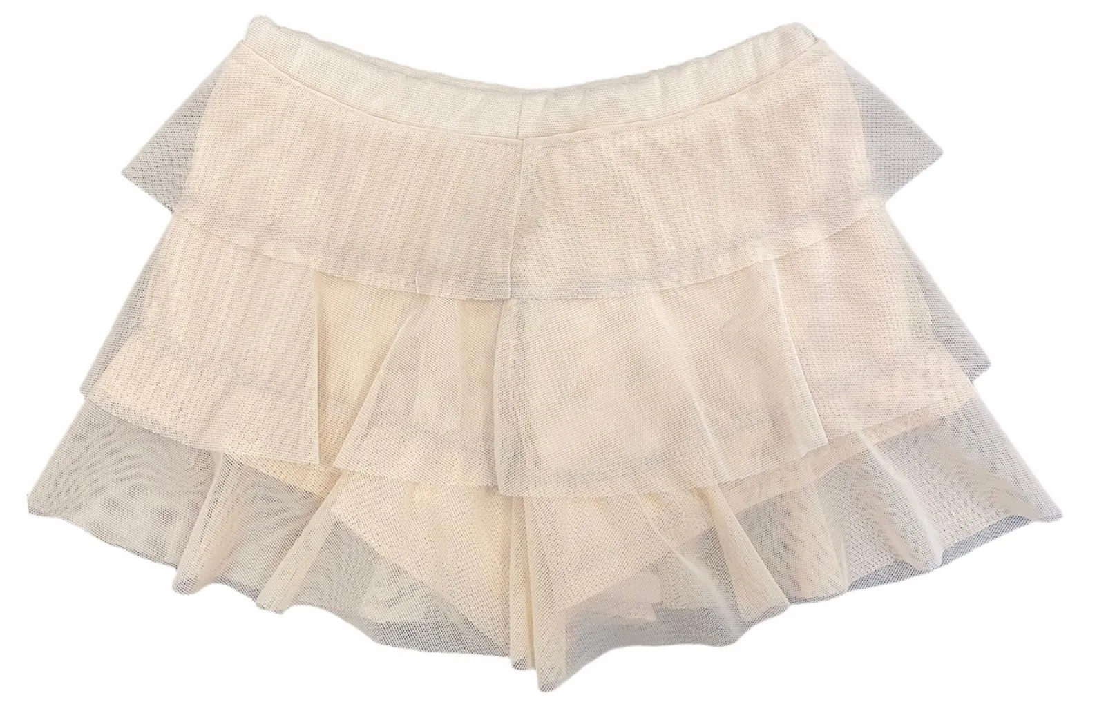 Les Tout Petits Girls Nude Mesh Ruffle Shorts - FINAL SALE