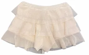 Les Tout Petits Girls Nude Mesh Ruffle Shorts - FINAL SALE