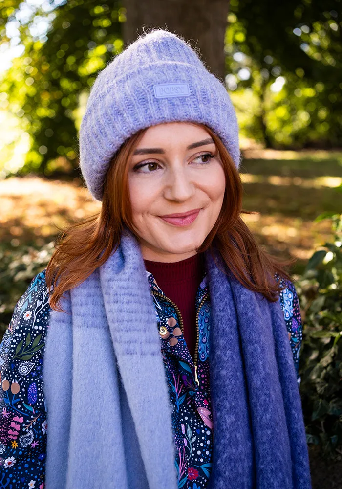 Lilac Knitted Beanie Hat