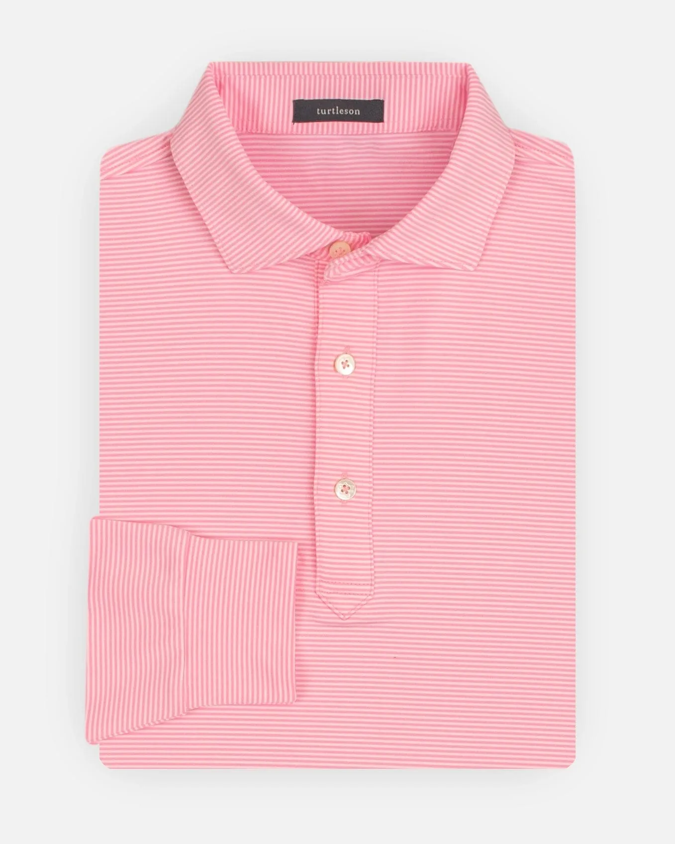 LINKS - Carter Stripe Performance Polo - Long Sleeve