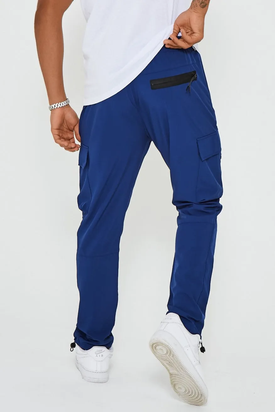 Linton Street Tapered Cargo Woven Pants - Dark Blue