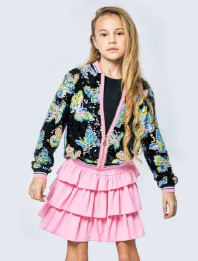 Little l Big l Tween Girl’s Sequin Sporty Chic Butterfly Jacket