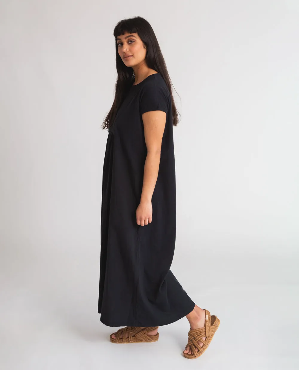 Maud Organic Cotton Dress In Black