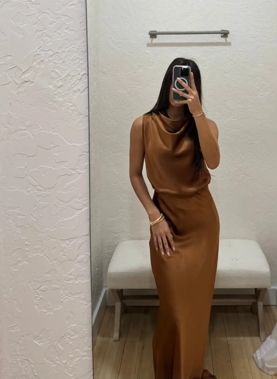 Maxi Silk Skirt - Copper