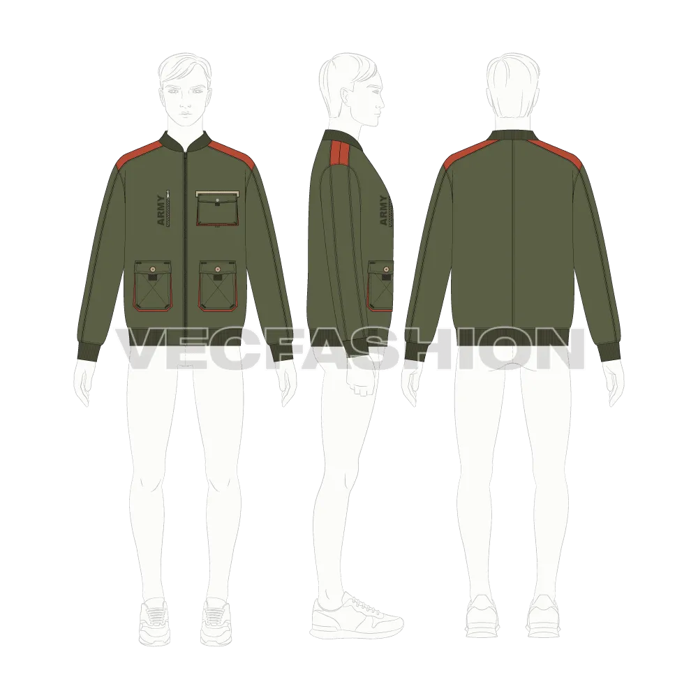 Mens Army Bomber Jacket