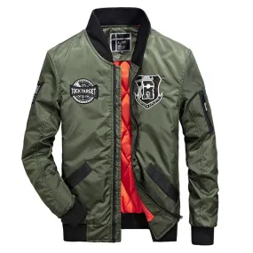 Mens Army Green Street Style Bomber Jacket