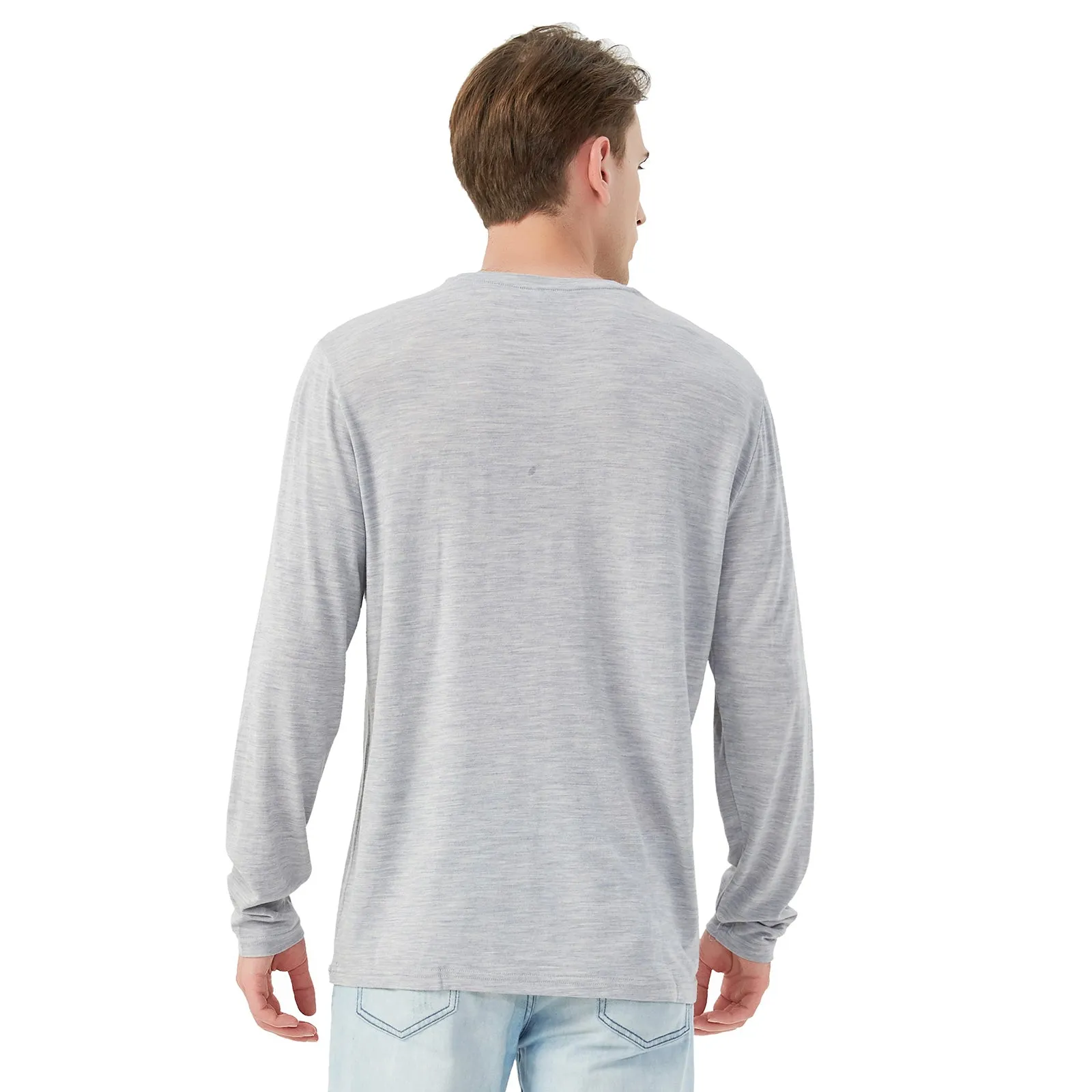 Men's Merino 170g Classic All-Season Base Layer Crew Light Grey