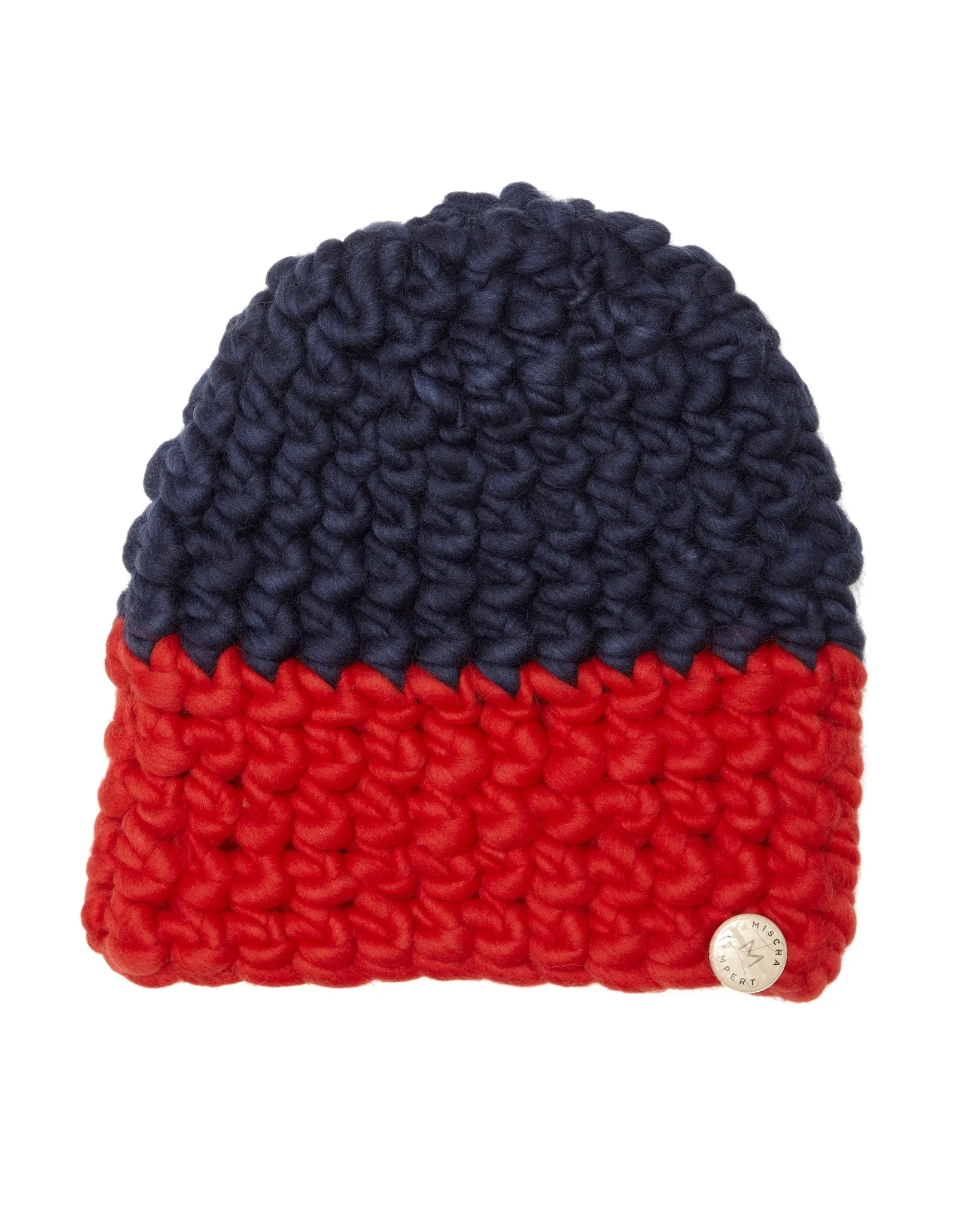 Mischa Lampert Merino Wool Beanie | Navy & Red - FINAL SALE