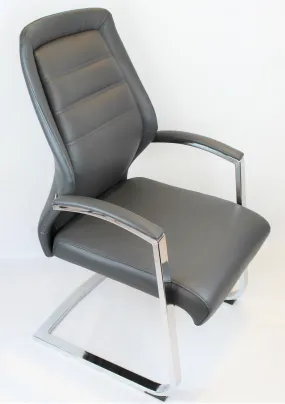 Modern Grey Leather Meeting Chairs - DH-103-2