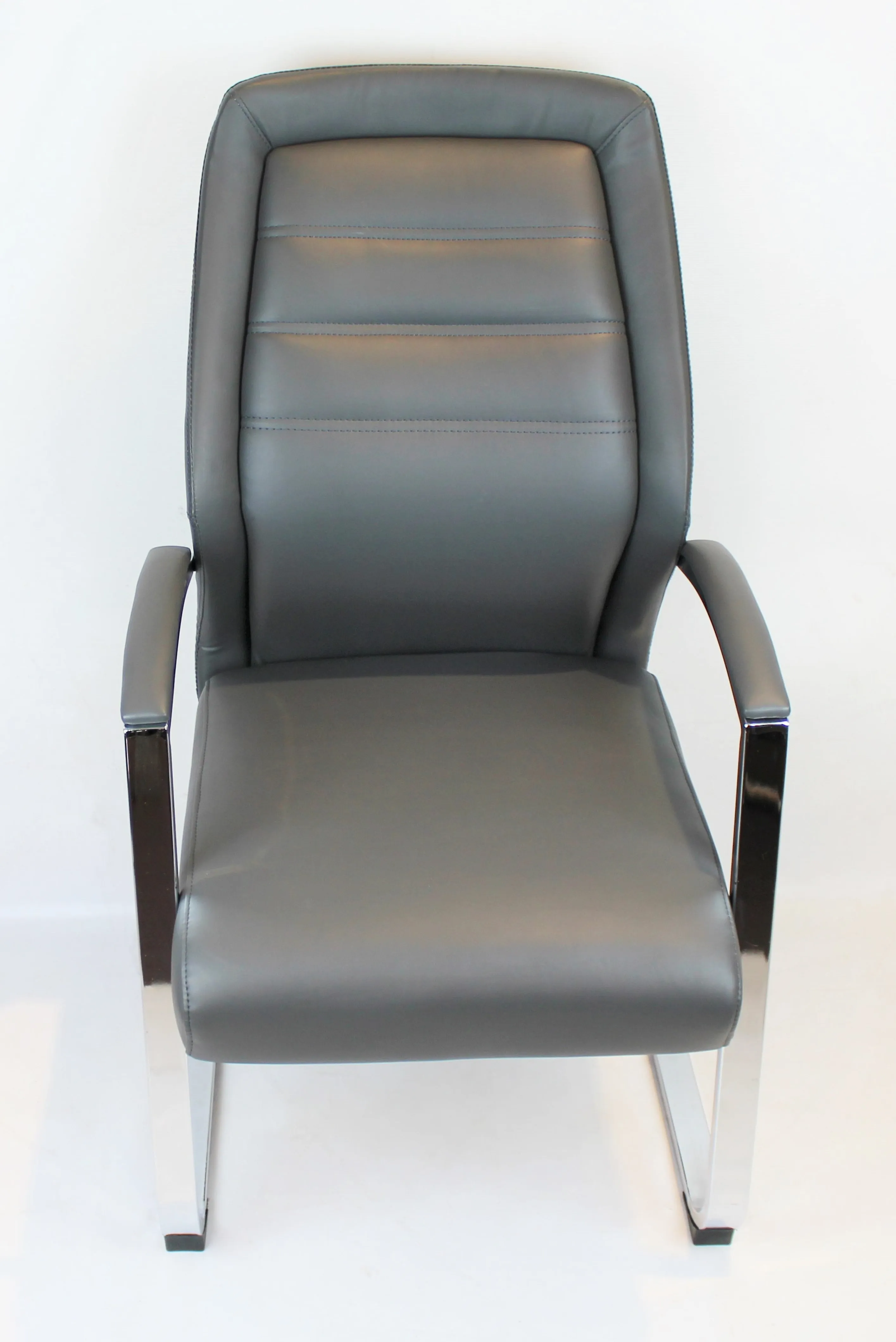 Modern Grey Leather Meeting Chairs - DH-103-2