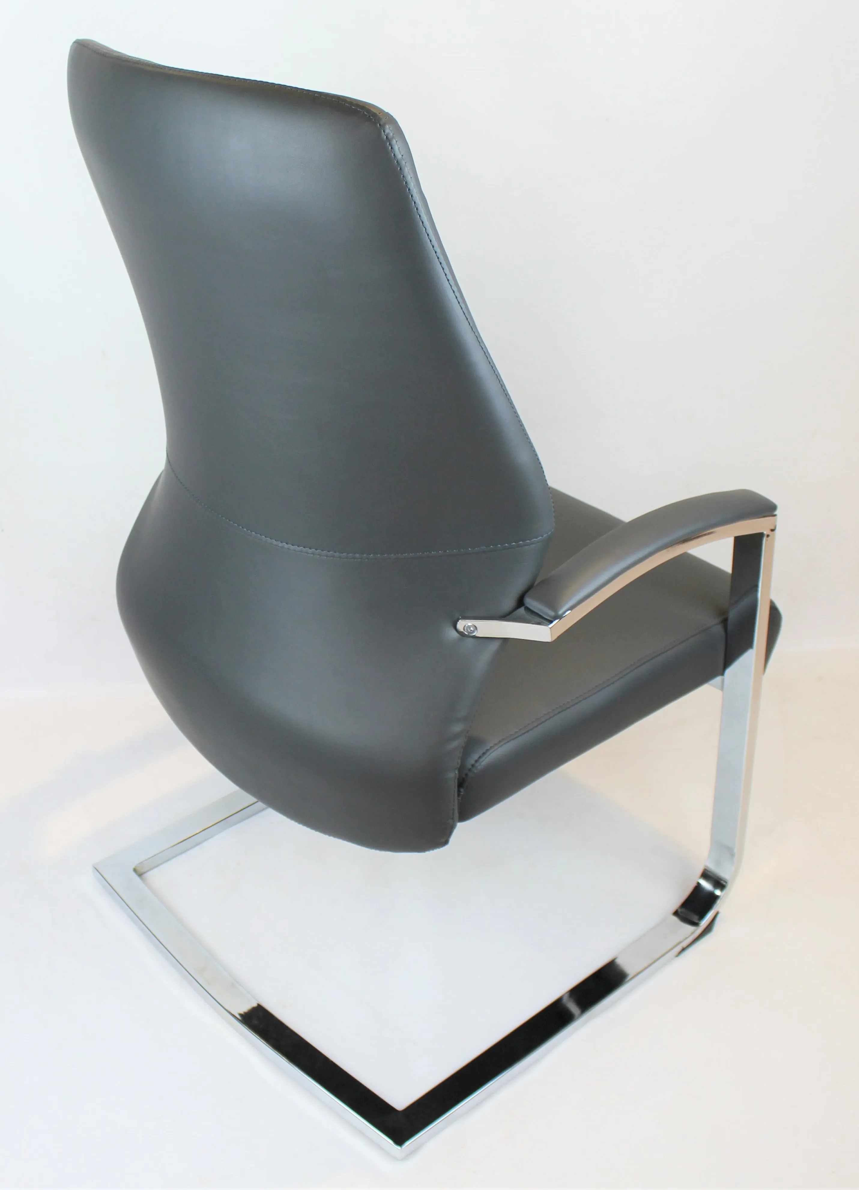 Modern Grey Leather Meeting Chairs - DH-103-2