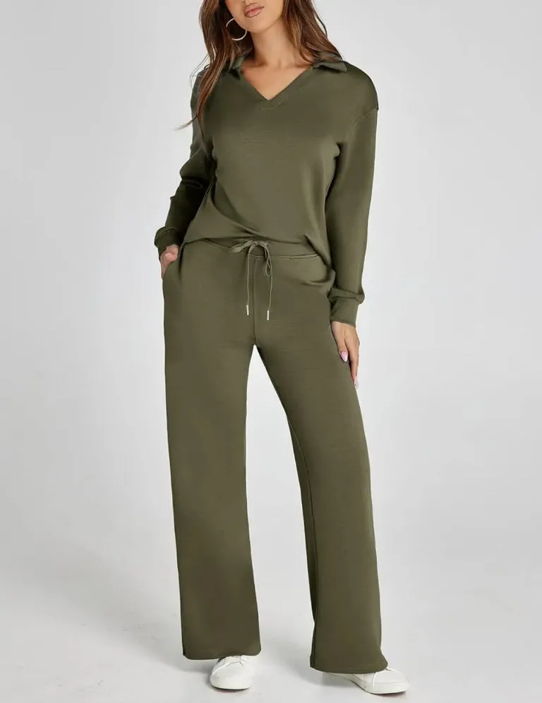 Morissette™ | Oversized Long Sleeve Top and Wide-Leg Pants Set