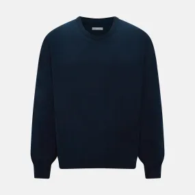 Navy Cashmere Round Neck Jumper