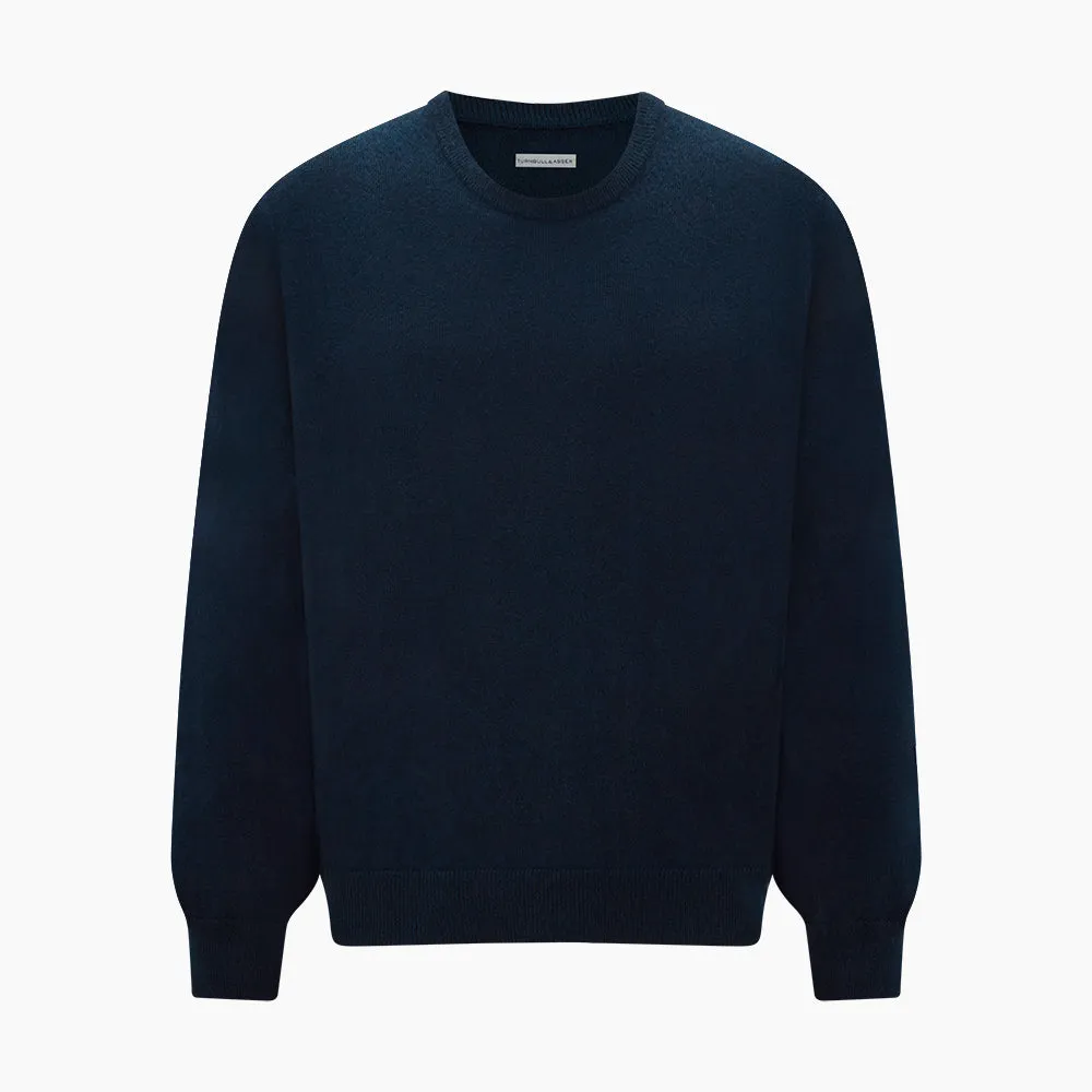 Navy Cashmere Round Neck Jumper