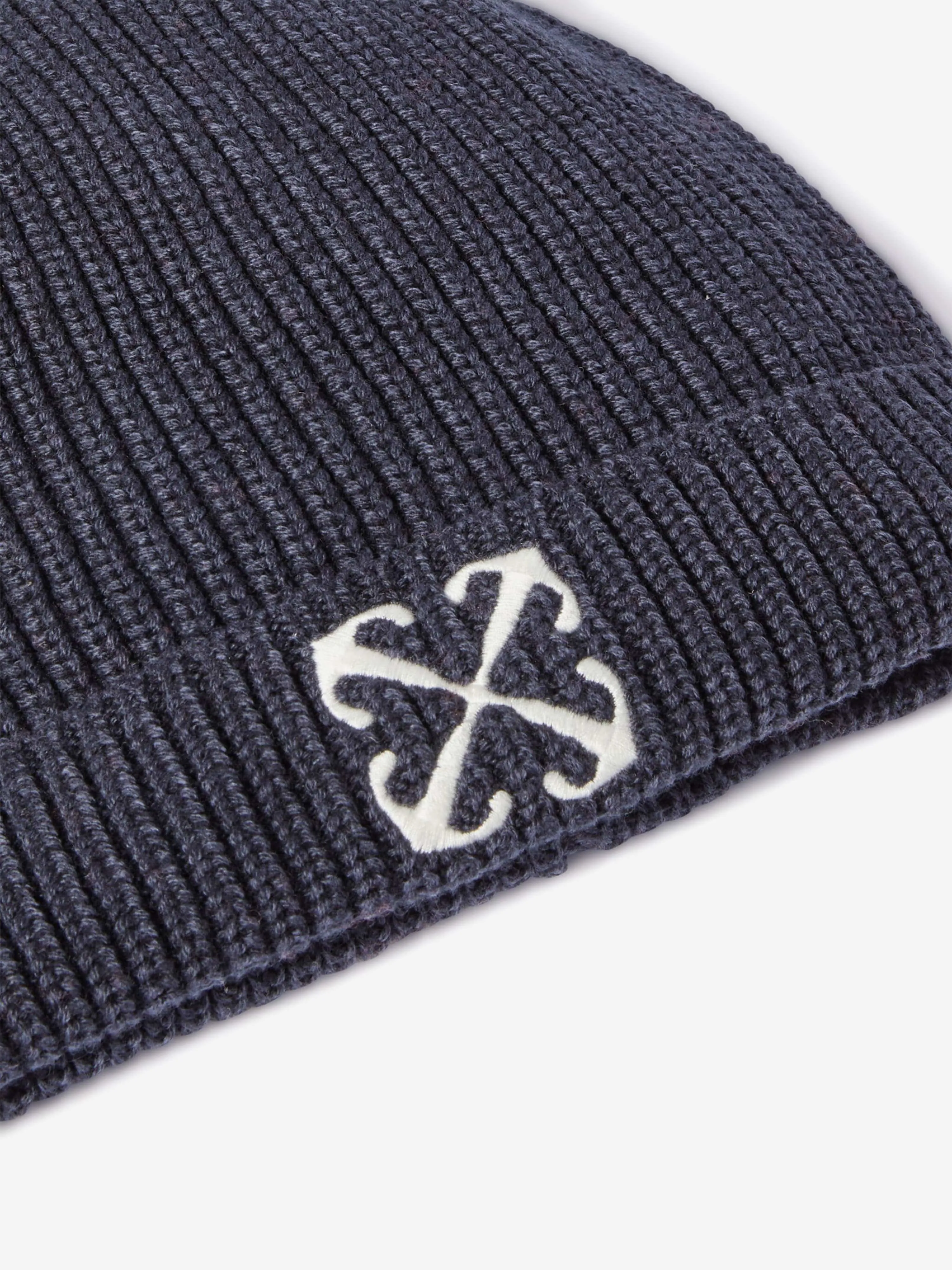 Off-White Kids Bookish Beanie Hat in Navy