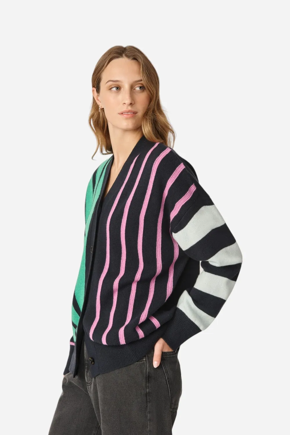 Oncept Whitney Cardigan Indigo Stripe