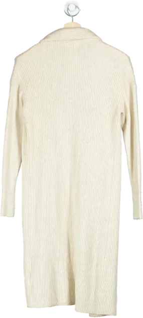 Open Edit Cream Ribbed Open Front Cardigan UK XXS