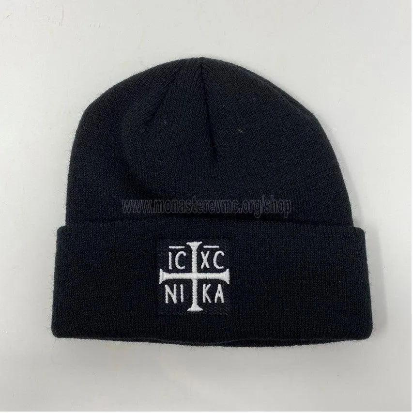 Orthodox Cross Black Winter Hat | Tuque d'hiver noire avec croix orthodoxe