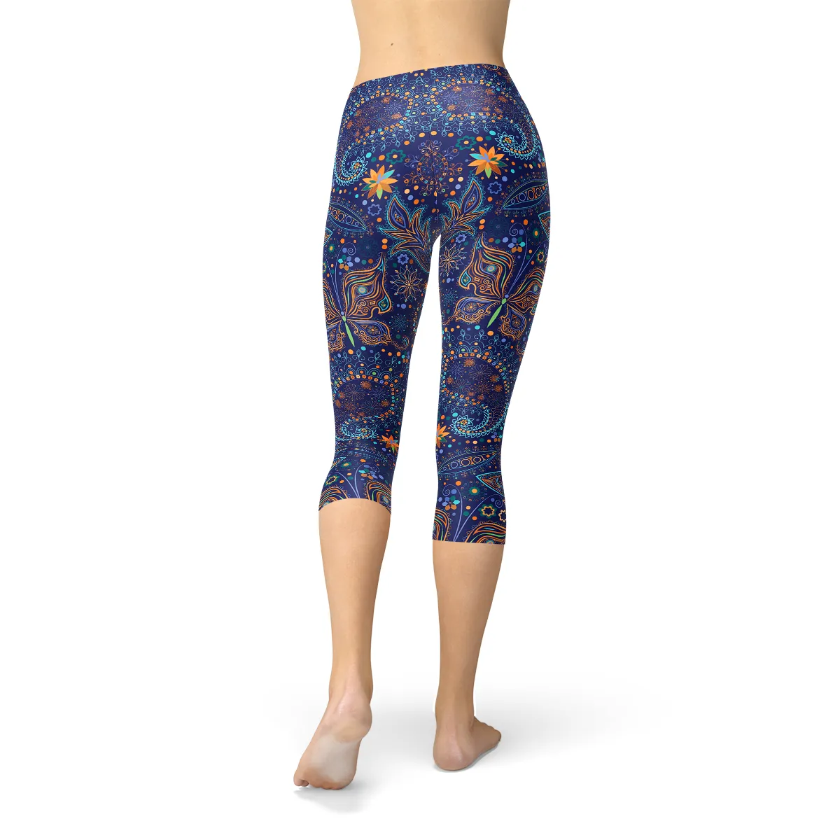 Paisley Butterfly Women's Capri Leggings