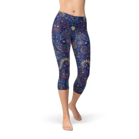 Paisley Butterfly Women's Capri Leggings