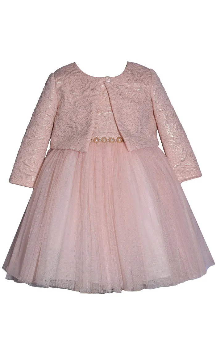 Pink Princess Dress with Gold Jacket for Girls | Elegant and Whimsical for Any Special Occasion