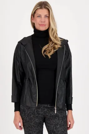 PLEATHER HOODIE JACKET