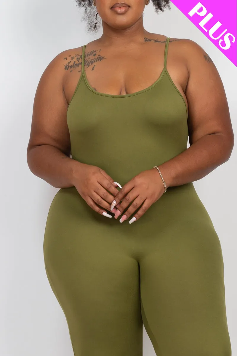 Plus Size Solid Bodycon Cami Jumpsuit (CAPELLA)